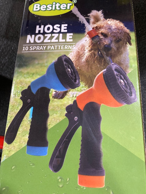 Photo 1 of Besiter Garden Hose Nozzle Sprayer: 2 Pack 10 Watering Patterns Spray Nozzles Heavy Duty Hose Head Hose Attachment