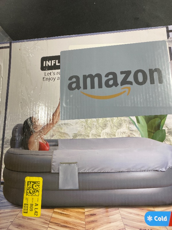 Photo 1 of Portable Bathtub for Adults with Cover - Ice Bath & Hot Tub for Athletes Recovery, Home SPA - Large Inflatable Bathtub 62.2x37.4x17.72in, Includes Pump, Easy Inflate & Drain
