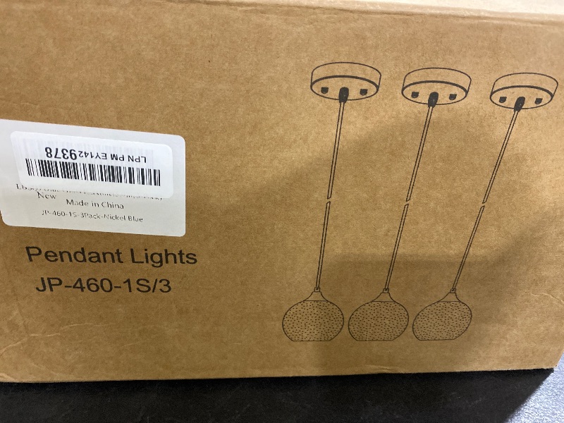 Photo 1 of LBSQJ Blue Glass Pendant Lights Kitchen Island Lighting Globe Pendant Light Fixtures Modern Pendant Lighting for Kitchen Island Bedroom Living Dining Room Light Fixture(5.9in, 3-Pack)