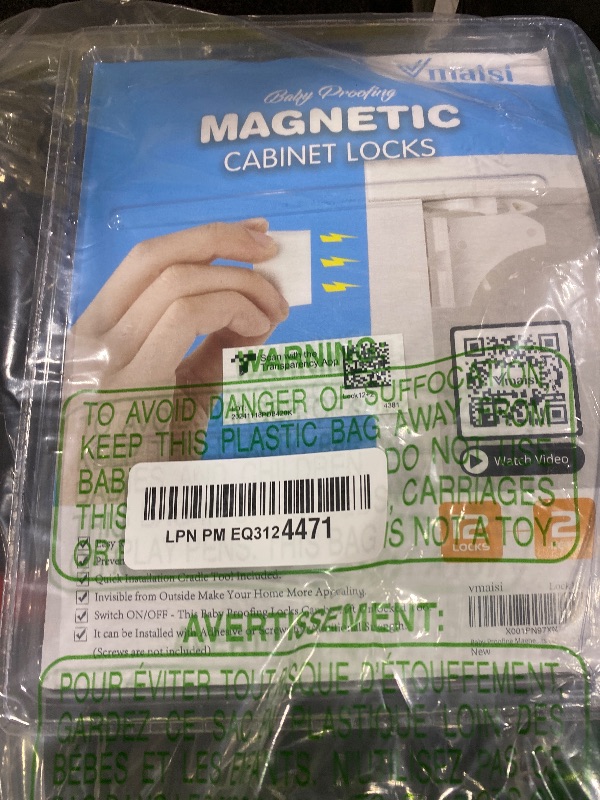 Photo 1 of Vmaisi Adhesive Magnetic Cabinet Locks (12 Locks and 2 Keys)