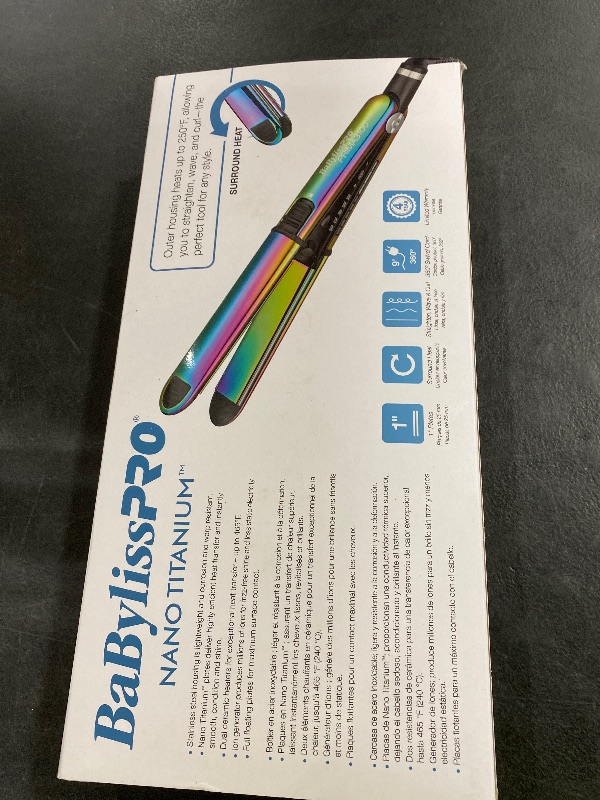 Photo 1 of BaBylissPRO Nano Titanium Flat Iron Hair Straightener, 1" Prima Iconic Hair Straightener Iron & Curling Iron for Professional Salon Results and All Hair Types