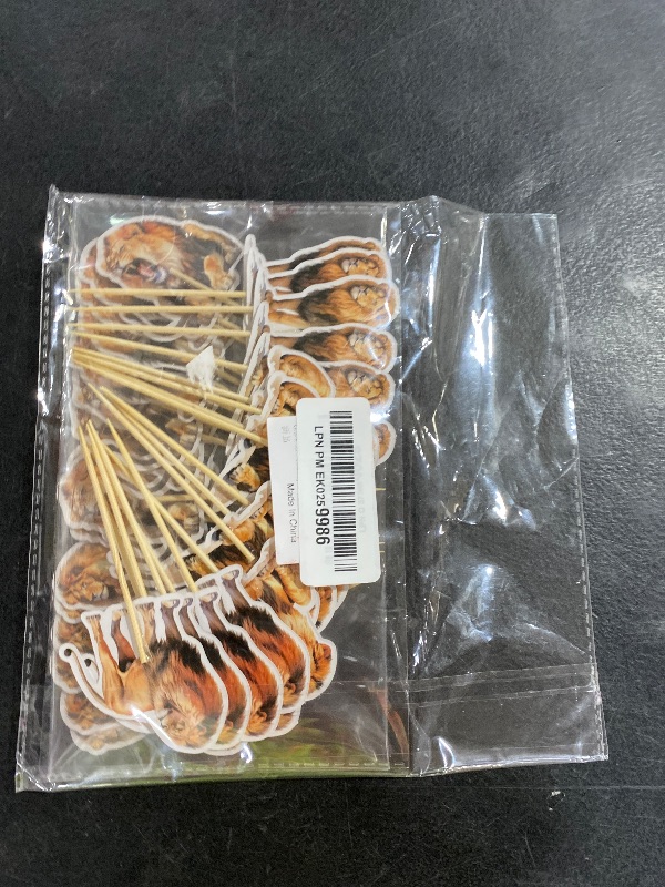 Photo 1 of Gyufise 36Pcs Lion Animal Cupcake Toppers & Picks - Lion Birthday Decorations for Baby Shower & Animal Theme Party Cake Decor Supplies