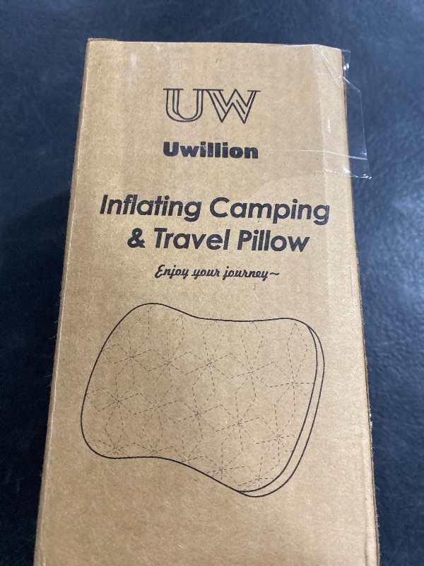 Photo 1 of UWILLION Camping Pillow with Removable Cover - Ultralight Inflatable Pillow for Camping Lightweight, Ergonomic and Washable for Camping, Hiking, and Travel Gray