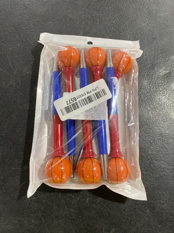 Photo 1 of Fidget Pen Set with Rotating Balls, 6 Pack, Stress Relief Pens for Students and Adults (Basketball)
