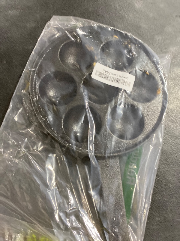Photo 1 of KUHA Cast Iron Aebleskiver Pan – Authentic Danish Pancake Maker for Aebleskiver, Poffertjes, Takoyaki, Appam, Kuli Paniyaram – Pre-Seasoned Cast Iron for Gas & Electric Stovetops & Campfire