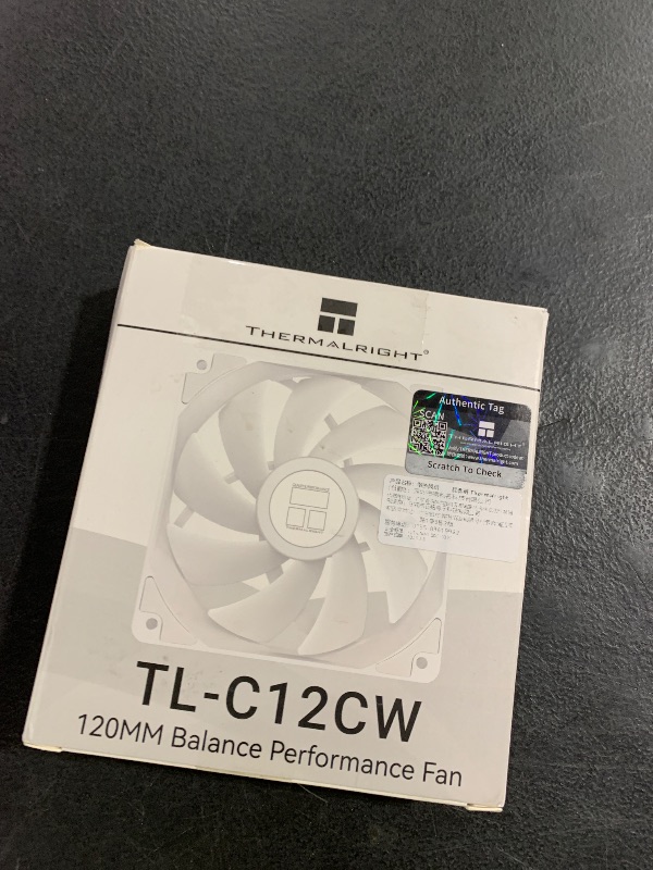 Photo 1 of Thermalright TL-C12CW CPU Fan 120mm Case Cooler Fan, 4Pin PWM Silent Computer Fan with S-FDB Bearing Included, up to 1550RPM Cooling Fan (White)