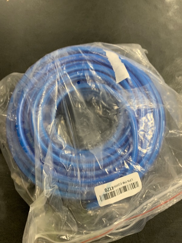 Photo 1 of 100 FT Sewer Jetter Kit for Pressure Washer, 5800PSI Water Jet Drain Cleaner Hose, 1/4 Inch NPT Corner with 4 Sewer Jetting Nozzles, Pearl Corsage Pin, Waterproof Tape, Handle Strap&2 Spanner (Blue)