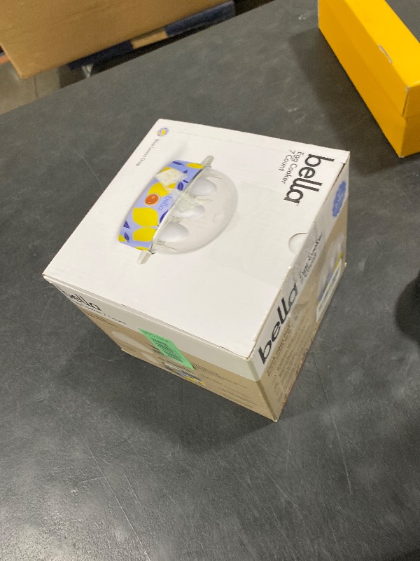 Photo 1 of bella Electric Egg Cooker, 7 Eggs Capacity Tray, Single Stack, for Poached, Scrambled, Hard, Medium & Soft Boiled Eggs, Omelets and Steamed Dumplings, Auto Shutoff, 360 Watt, Blue Lemon Drop
