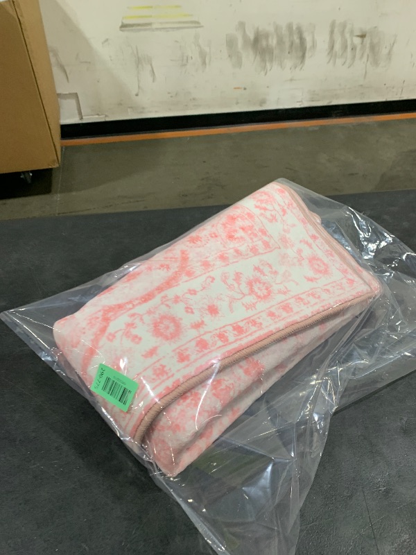 Photo 1 of Istana 3x5 Area Rug - Pink Modern Rugs for Living Room 3x5 - Foldable Rugs for Bedroom/Living Room Rug - Stain Resistant Washable Rug - Eco-Friendly Small Area Rugs