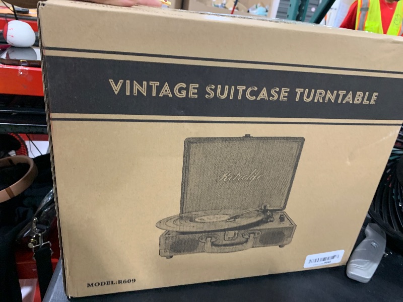 Photo 1 of Vinyl Record Player 3-Speed Bluetooth Suitcase Portable Belt-Driven Record Player with Built-in Speakers RCA Line Out AUX in Headphone Jack Vintage Turntable