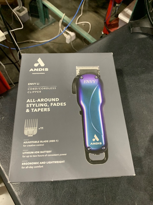 Photo 1 of Andis 560968 Limited Edition Galaxy Envy Li Cordless Clipper, Rechargeable Hair Clipper, Adjustable Blade, Close Cutting Zero Gapped