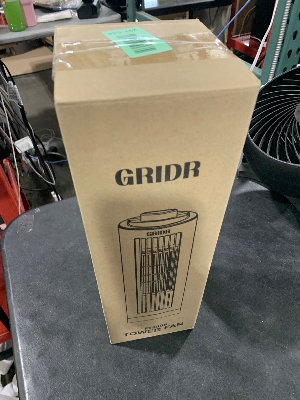 Photo 1 of GRIDR Tower Fan for Bedroom (2025 New), 3 Speeds, 4 Mode (AI, Normal, Natural, Sleep), Quiet Safe Bladeless with Portable Desk Fan with 80° Oscillation, Space-Saving, 13" Table Fan for Home
