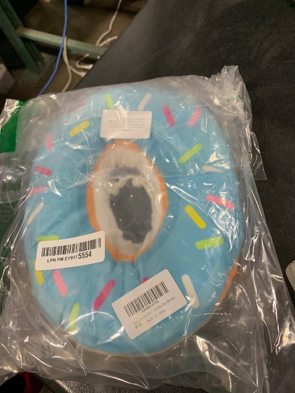 Photo 1 of Seyezo Cat Cone Collar Soft, Adjustable Cat Recovery Collars Kitten Cones to Stop Licking, Cute Donut E Collar After Surgery, Anti-Lick Wound Healing Elizabethan Collar for Kittens(Donut Blue, Medium)