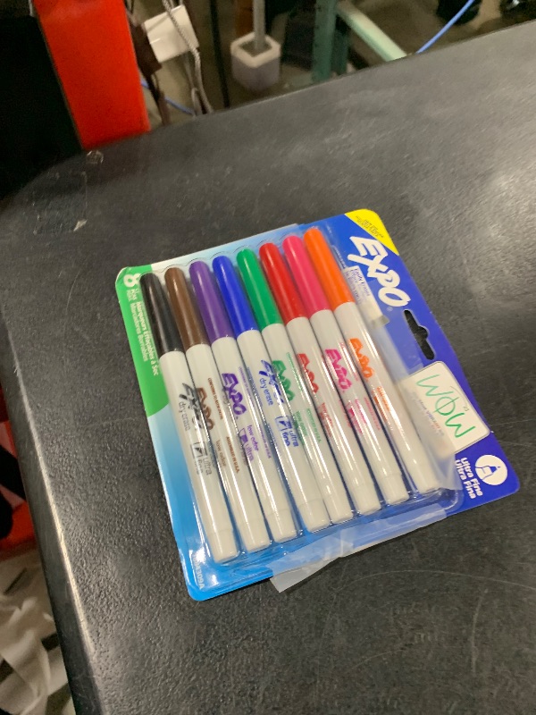 Photo 1 of EXPO Low Odor Dry Erase Markers Ultra-Fine Tip Assorted Colors 8 Count