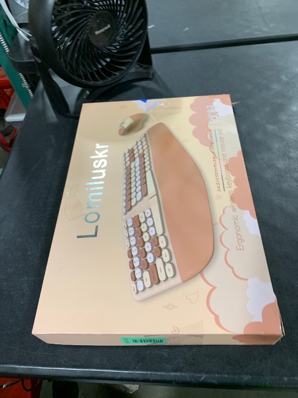 Photo 1 of Wireless Ergonomic Keyboard and Mouse Combo with PU Wrist Rest, Carpal Tunnel Keyboard, 2.4G Colorful Split Ergo Keyboard, Comfortable Natural Typing, Compatible with PC/Laptop (Milk Tea)
