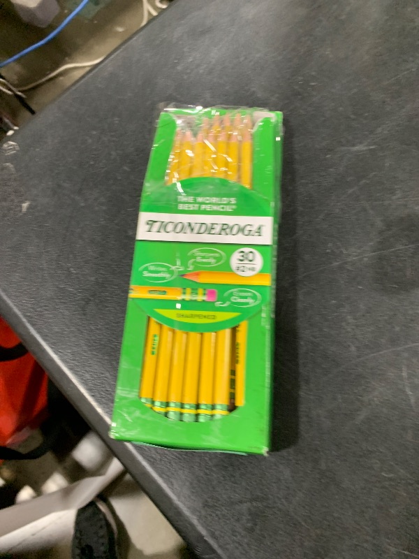 Photo 1 of Ticonderoga Wood-Cased Pencils, Pre-Sharpened, #2 HB Soft, Yellow, 30 Count