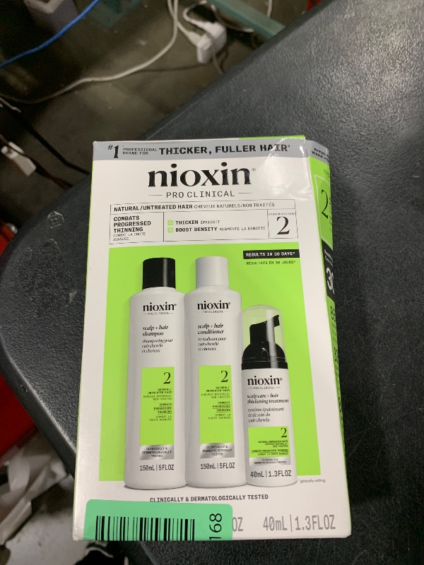 Photo 1 of Nioxin Scalp + Hair Thickening System 2 | For Natural Hair with Progressed Thinning | Boost Hair Density with Niacinamide & Biotin | Trial Size | 1 Month Supply