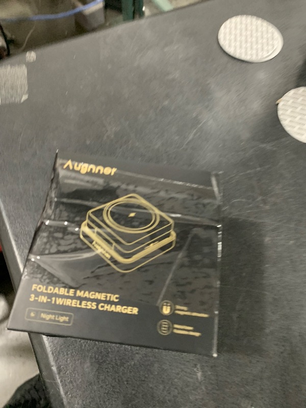 Photo 1 of ?2025 Upgraded?Wireless Charger 3 in 1, Foldable Wireless Charging Station with Light for Apple MagSafe Charger, Travel Magnetic Charger for iPhone 17/16/15/14/13/12 Apple Watch AirPods (20W Adapter)