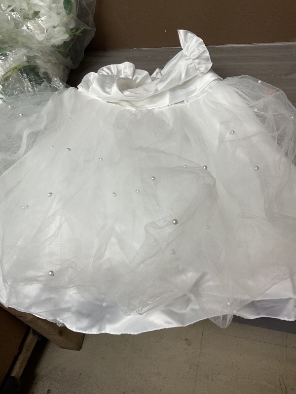 Photo 1 of Nileafes Flower Girls Tutu Pageant Princess Dress Toddler Girl Pearl Wedding Party Ball Gown Size 6Y (6 Years, 070- White)