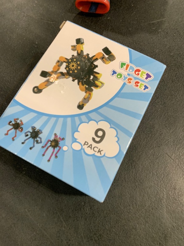 Photo 1 of Transformable Fidget Spinners,9PCS Funny Sensory Fidget Toys Adults Deformable Chain DIY Robot Spinner,Fingertip Stress Relief Gyro Toy for Kids, Kids Classroom Prizes