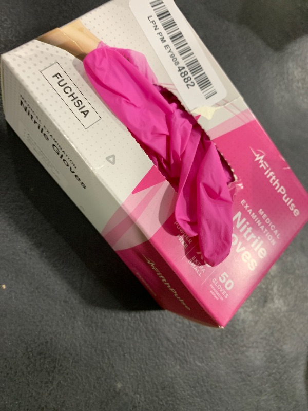 Photo 1 of FifthPulse Fuchsia Hot Pink Nitrile Disposable Gloves - 50 Count - 3 Mil Nitrile Gloves X Small - Powder and Latex Free Rubber Gloves - Surgical Medical Exam Gloves - Food Safe Cooking Gloves