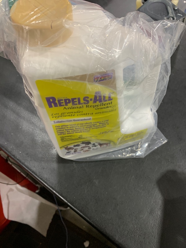 Photo 1 of Bonide Repels-All Animal Repellent Granules, 3 lbs. Ready-to-Use Deer & Rabbit Repellent, Deter Pests from Lawn & Garden