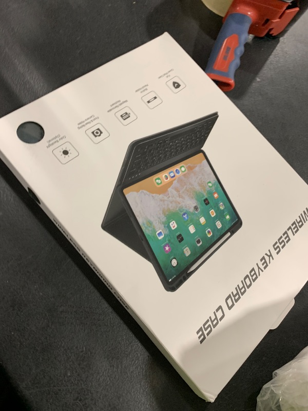 Photo 1 of OYEEICE Keyboard Case for iPad Pro 12.9 inch 6th Gen 2022, 5th 2021, 4th 2020, Rotating Detachable Clear Cover with 7 Colorful Backlit Keyboard Wireless, Pencil Holder, Auto Wake/Sleep - Teal