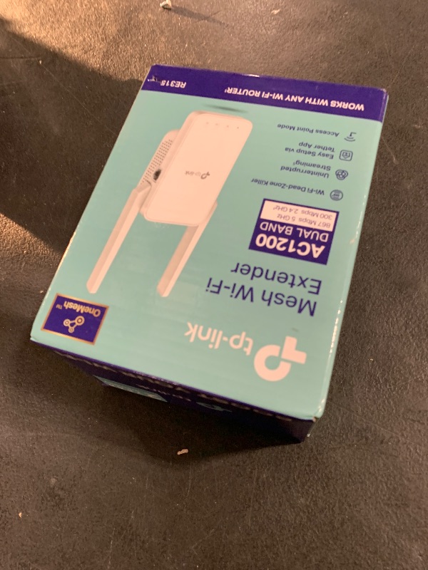 Photo 1 of TP-Link AC1200 WiFi Extender, 2025 Wirecutter Best WiFi Extender, 1.2Gbps Home Signal Booster, Dual Band 5GHz/2.4GHz, Up to 1600 Sq.ft and 32 Devices, EasyMesh Compatible, One Ethernet Port (RE315)