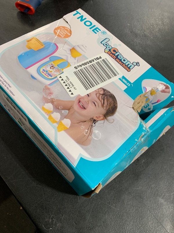 Photo 1 of Baby Bath Toys, Ice Cream Bubble Machine Toddler Bath Tub Shower Toys with Hooks, Bath Toys for Kids Ages 1-2-3-4 Toddlers Ages 6-12-18 Month