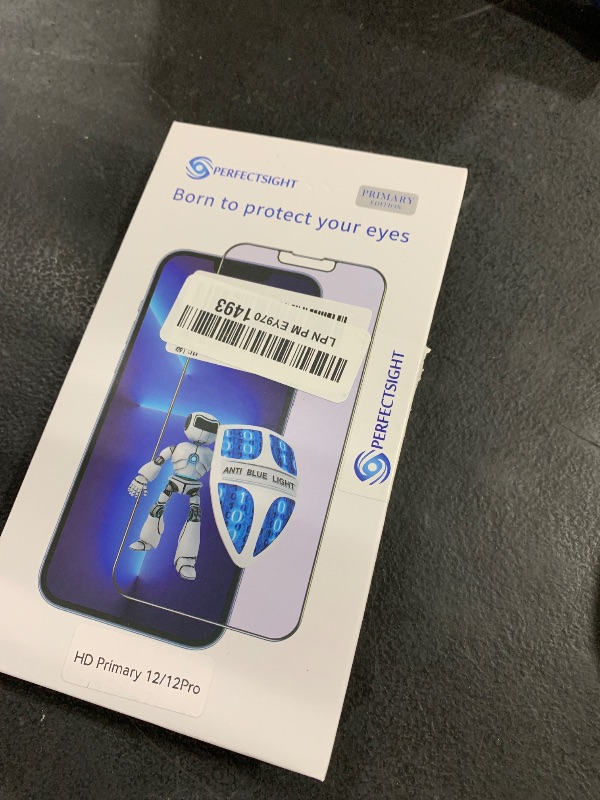 Photo 1 of PERFECTSIGHT Anti Blue Light Tempered Glass Screen Protector Compatible with iPhone 12 & iPhone 12 Pro 6.1 inch 2020 Release, HD Clear Eye Care Anti Fingerprint