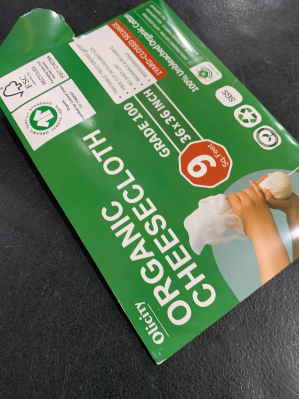 Photo 1 of Organic Cheese Cloths, GOTS Certified, Grade 100, 36x36Inch, Reusable Cheese Cloth with Closed Edges Fabric Fine Mesh Cloth, Unbleached Cotton Muslin Cheesecloth for Straining,Cooking,Crafts - 9 Sq.Ft