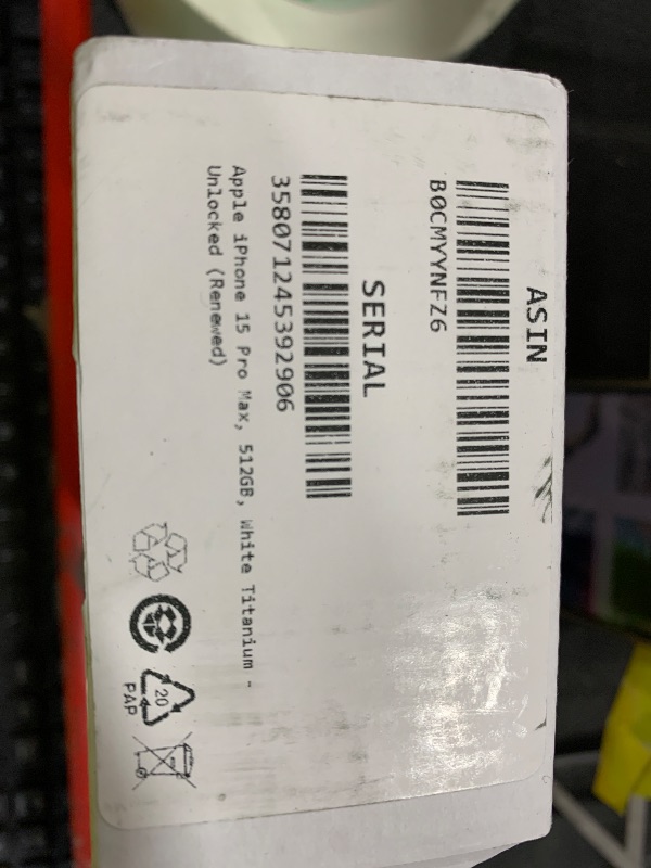Photo 1 of Apple iPhone 15 Pro Max, 512GB, White Titanium - Unlocked (Renewed)