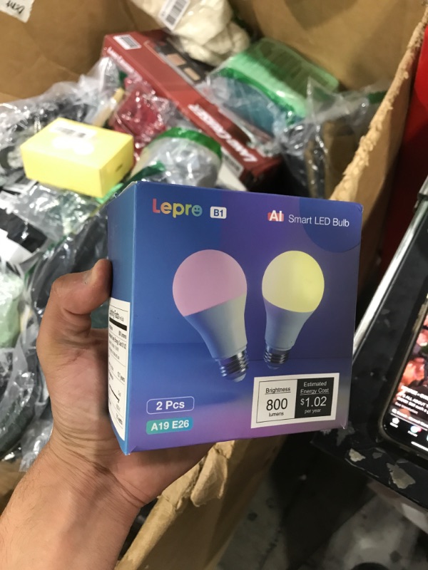 Photo 1 of Lepro B1 AI Smart Light Bulbs - WiFi & Bluetooth RGBWW Color Changing LED Bulb Compatible with Alexa & Google Assistant, AI Generated Lighting LLM, AI Voice Control, Music Sync, 2.4GHz Only, 2 Pack