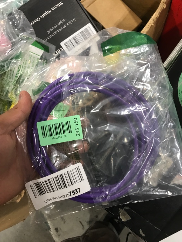 Photo 1 of Cat 7 Ethernet Cable 10 FT, 10Gbps High Speed Internet Cord, SFTP Shielded, OFC Pure Copper, CAT7 RJ45 LAN Network Cable Compatible with PC, Laptop, PS5, Xbox Modem, Router, PoE, Purple Cable