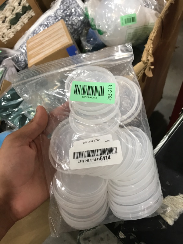 Photo 1 of 32 Pcs Oui Yogurt Jars Lids, Plastic Yogurt Container Jar Lids Sealed against leaks Replacement Lids Covers for Yoplait Oui Yogurt Glass Jars