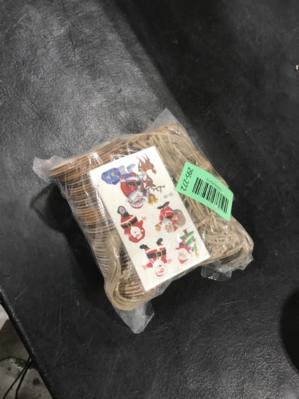 Photo 1 of 100Pcs DIY Wooden Christmas Ornaments, 2.4 Inch Wood Slices with 10 Stickers, Unfinished Predrilled Wood Circles for Crafts, Round Wooden Discs Holiday Hanging Decorations