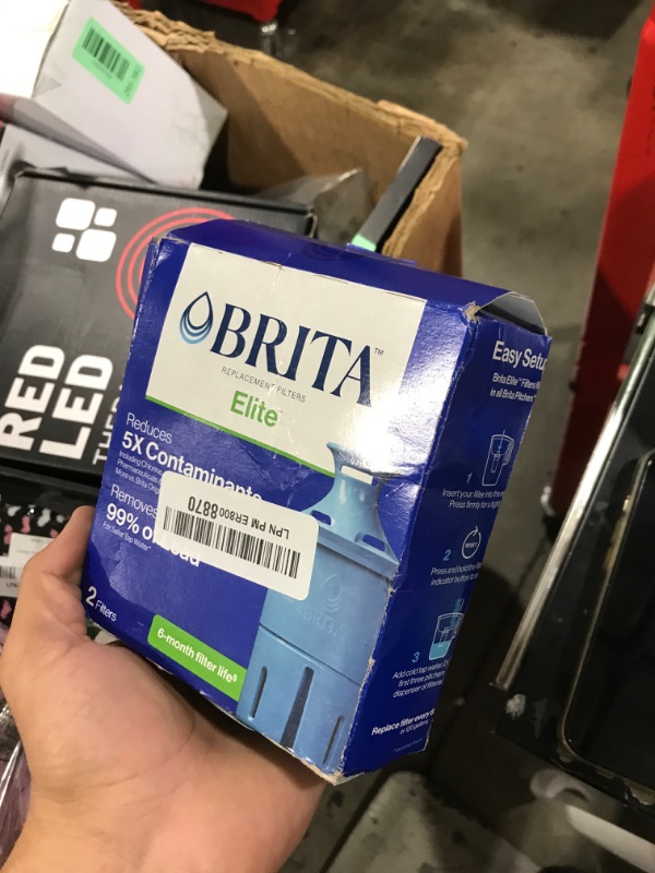 Photo 1 of Brita Filter Replacements for Water Pitchers and Dispensers, Elite, NSF Certified to Remove 99% of Lead, 2 Count, Blue
