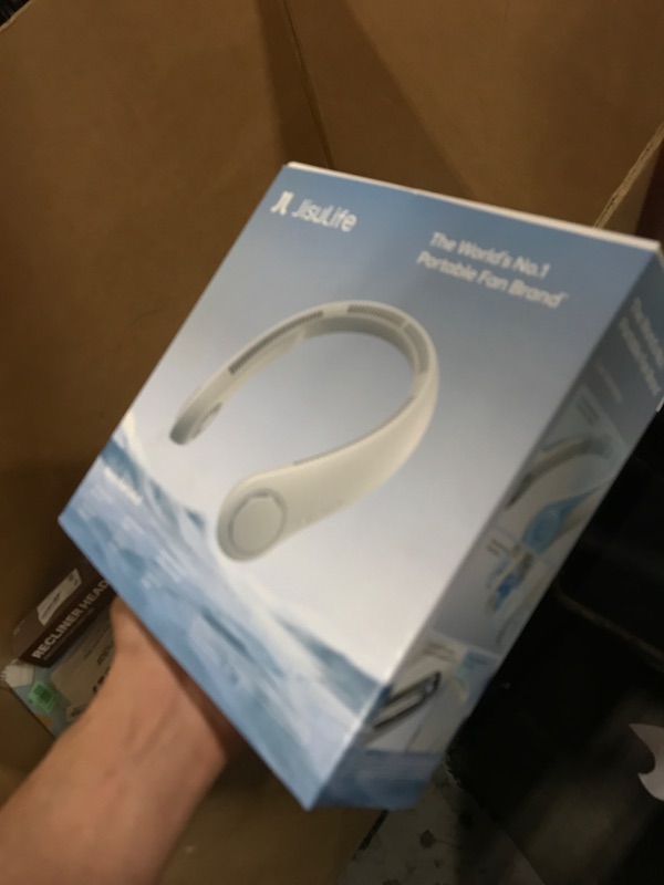 Photo 1 of JISULIFE Portable Neck Fan, Hands-Free Bladeless, 5 Speeds, 4000 mAh Battery Operated Wearable Personal Fan, Twistable, Rechargeable, Gift for Women Men-Grey
