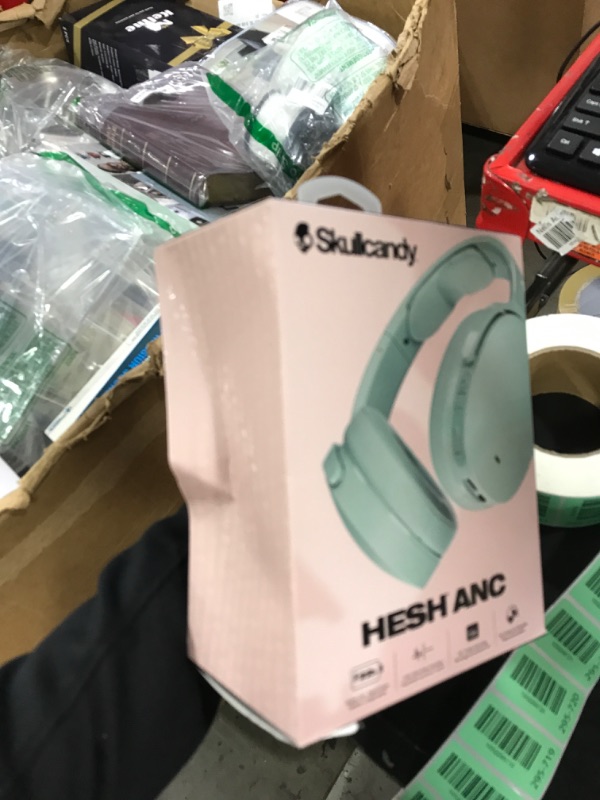Photo 1 of Skullcandy Hesh ANC Wireless Over-Ear Bluetooth Headphones with Extra USB-C Charging Cable, Active Noise Canceling, 22 Hrs Battery, Foldable Lightweight Design, Microphone iPhone Android - Preppy Sage