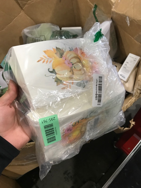 Photo 1 of 100 Pcs Fall Paper Napkins Disposable, Decorative Guest Napkins, Thanksgiving Watercolor Pumpkin Napkins Disposable Hand Towels for Party Harvest Autumn Home Dinner Kitchen Bathroom