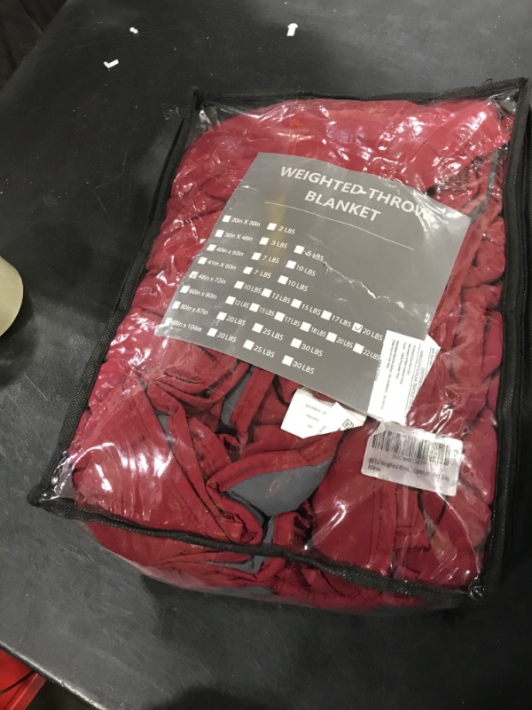 Photo 1 of Weighted Blanket for Adults 20lbs, 48"x72", Twin Full Size Cooling Heavy Throw Blanket for 130-220lbs, Microfiber Soft Thick Big Blankets Weighted Comforter Gift for Sleeping, Red Grey