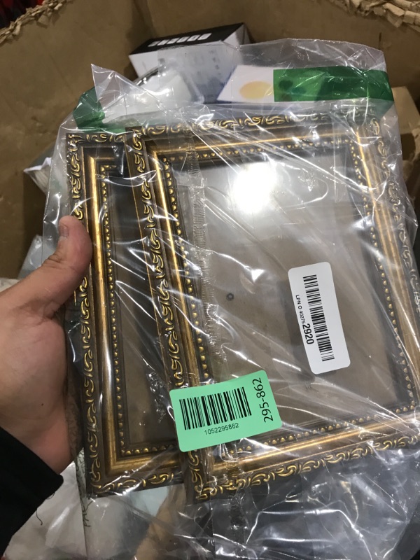 Photo 1 of eletecpro 5x7 Picture Frames Set of 2, Vintage Photo Frames with Glass, Display 4x6 Photo with Mat or 5x7 without Mat for Tabletop or Wall Decor, Gold
