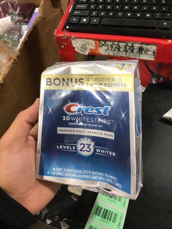 Photo 1 of Crest 3D Whitestrips Professional Effects + LED Light – Teeth Whitening Kit, 1 Light + 20 Treatments, Each with 1 Upper/1Lower, 40 Strips – Crest 3DWhite Teeth Whitening Strips