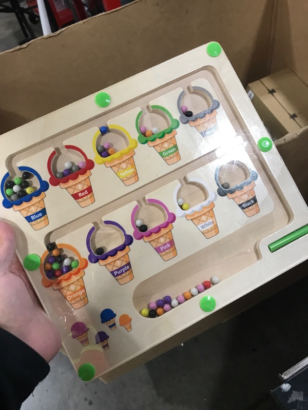 Photo 1 of MTYOKILN Magnetic Color & Number Maze - Montessori Wooden Color Matching Learning Counting Puzzle Board - Toddler Fine Motor Skills Toys for Boys Girls 3 4 5 Years Old