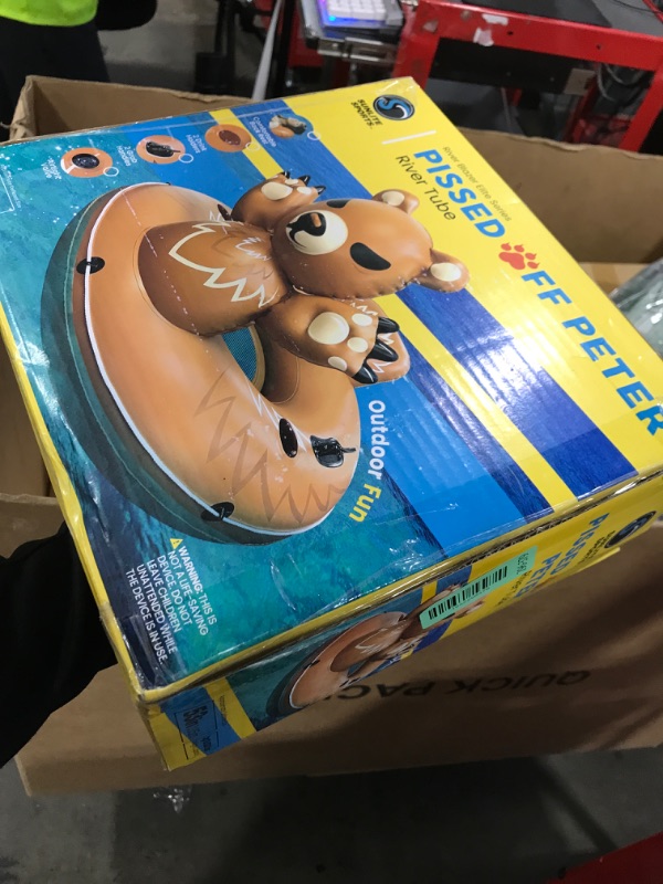 Photo 1 of Sunlite Sports 53" Heavy Duty River Tube Inflatable, Premium Water Float to Lounge Above Lake and River, Outdoor Water Raft Sport Fun- Peter The Bear XL