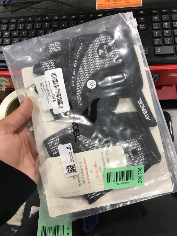 Photo 1 of ATERCEL Weight Lifting Gloves Full Palm Protection, Workout Gloves for Gym, Cycling, Exercise, Breathable, Super Lightweight for Men and Women(Black, X-Large)