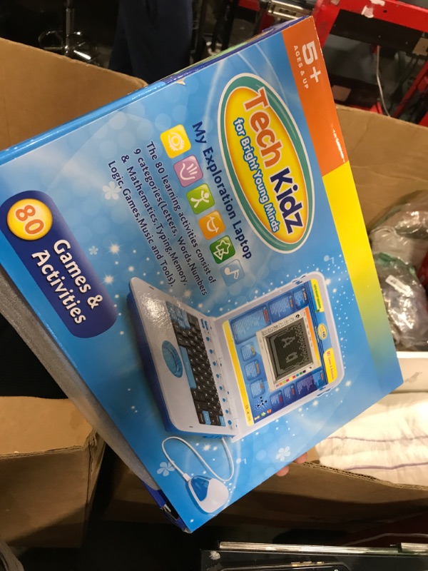 Photo 1 of Tech Kidz - My Exploration Toy Computer Educational Learning Computer, 80 Challenging Learning Games and Activities, LCD Screen, Keyboard and Mouse Included (Blue), Ages 5+