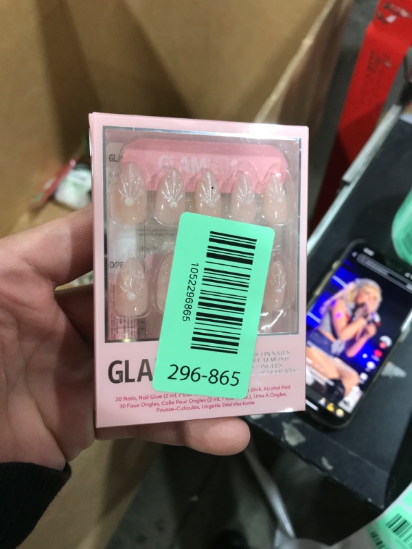 Photo 1 of Glamnetic Press On Nails - Honeymoon | Short Almond Nude Fake Nails with 3D Nail Art and Glossy Velvet Finish, Salon Quality | 15 Sizes - 30 Nail Kit with Glue