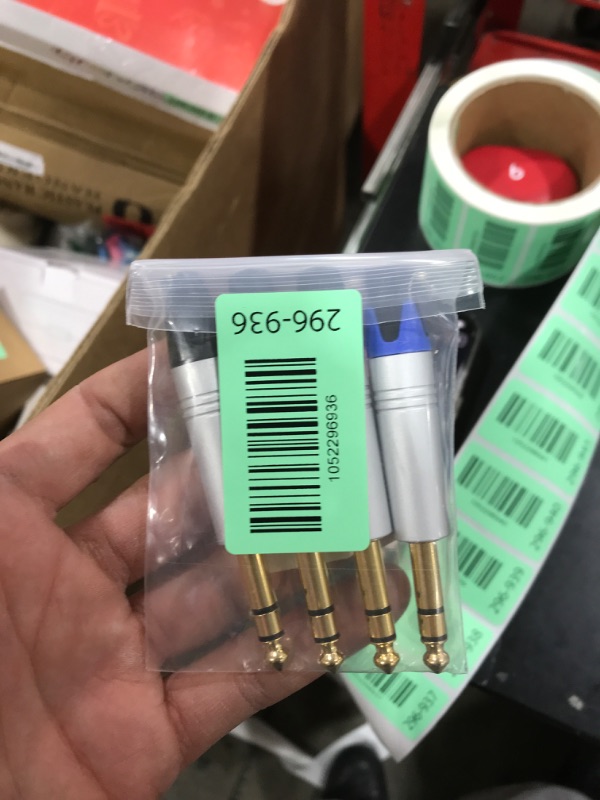 Photo 1 of Devinal 1/4" TRS Plugs, 4 Pack, 4 Inch AUX Cable, Male-to-Male, Gold-Plated, 24 AWG, Compatible with Speakers, Microphones, Guitars, DJ Mixers