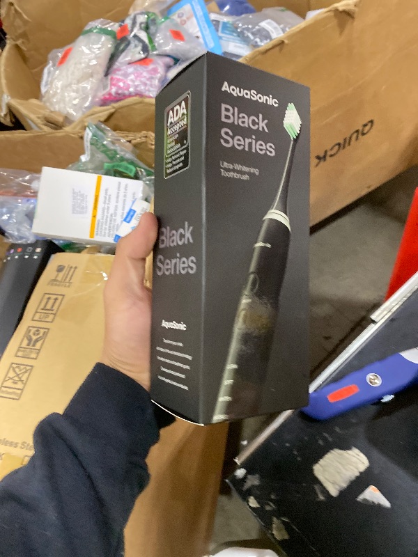 Photo 1 of Aquasonic Black Series Ultra Whitening Toothbrush – ADA Accepted Electric Toothbrush- 8 Brush Heads & Travel Case – 40,000 VPM Electric Motor & Wireless Charging - 4 Modes w Smart Timer